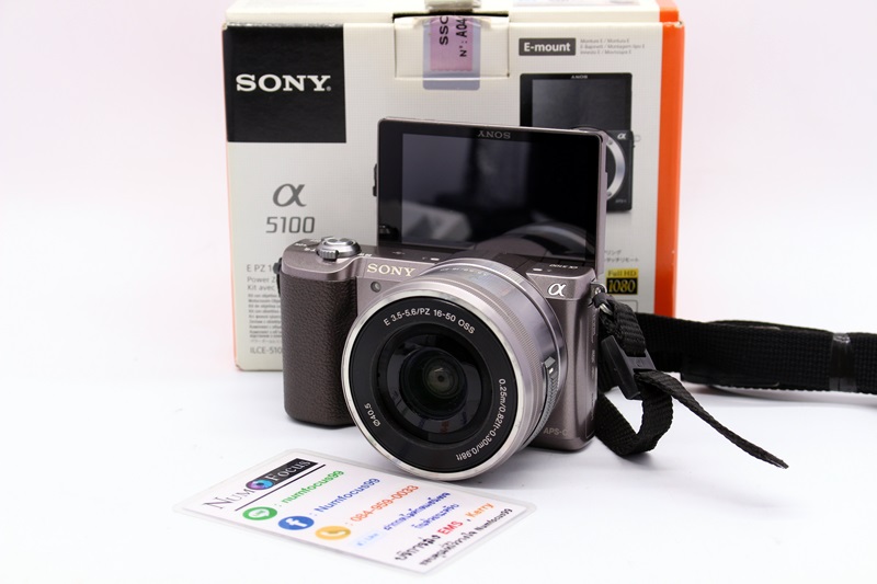 Sony a5100 เลนส์ 16-50mm สีน้ำตาล อดีตประกันศูนย์ สภาพสวย ใช้งานปกติ อุปกรณ์ครบยกกล่อง